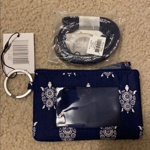 VeraBradley Zip ID case & Lanyard NWT SeaTurtle🐢 pattern placement varies